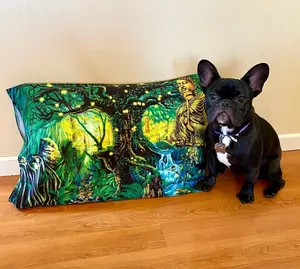 Morphis Arts Buddha Mushroom Forest Pillow Case Artwork Nature Inspired Psychedelic Aesthetic for Festival EDM Home Decor