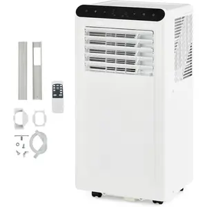 Garvee 8000 BTU Portable Air Conditioner,Up to 350 Sq.Ft. Remote Control 48dB Portable AC Unit, Dehumidifier, Fan, Sleep, 24H Timer&Installation Kit, DOE Certified, Ceer 6.2,White+Grey Panel