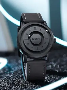 Men's Stylish Magnetic Technology Watch with Round Dial, Personalized Steel Band, Quartz Movement, Waterproof Design for Everyday Wear