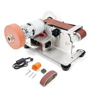 Mini Electric Belt-Sander Sanding Machine, 7 Speeds Portable Mini Bench Grinder Knife Sharpener for Metal Wood Working Sharpening Polishing,  Grinding Crafts Tool & Knife Making Model Jewelry DIY Leather belt sander mini belt Mini Electric craft tool