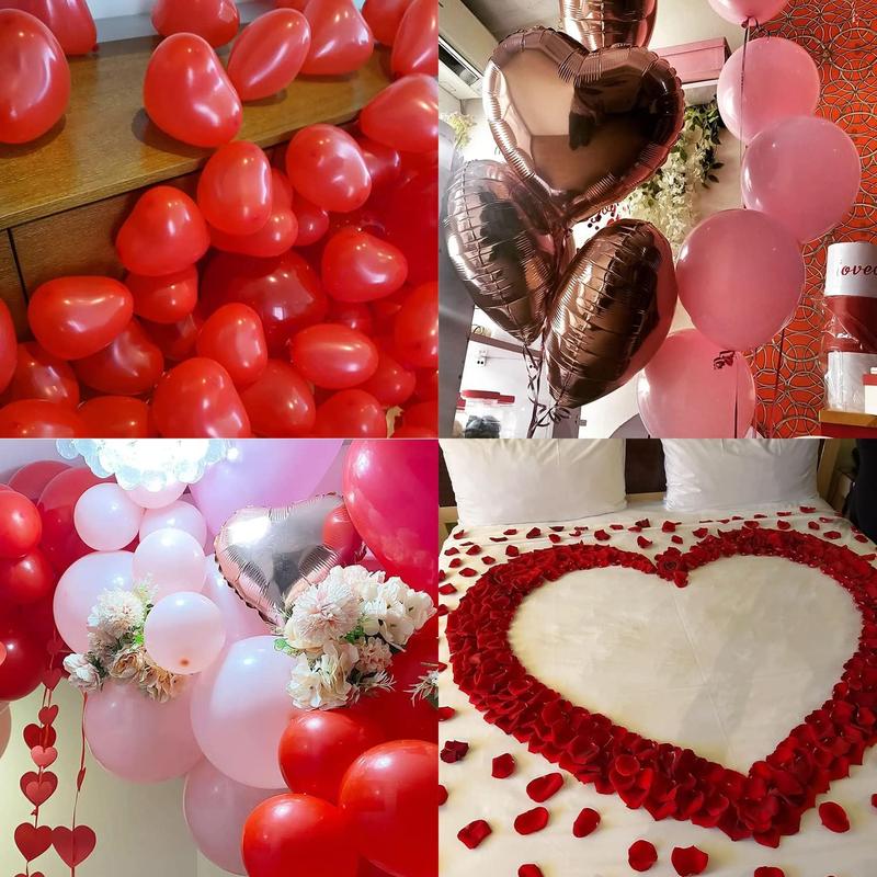 New Deal - Valentines Balloons Kit with I Love You Balloons Heart Balloon Bear Balloon 1000pcs Rose Petals for Valentines Decorations Anniversary Proposal Romantic Special Night