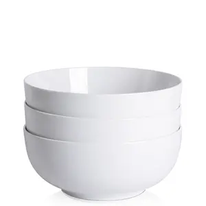 8" Serving Bowls, 64 Oz Ceramic Soup Bowls Set of 3 for Kitchen, Porcelain Mixing Bowls for Soup Salad Cereal Oatmeal Fruit Rice, Dishwasher & Microwave Safe