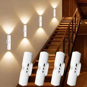 3-Pack Smart LED Night Light with Motion Sensor, 3-Color Adjustable, USB Rechargeable Indoor Ambient Lighting, Magnetic Step Lamp, for Entryways, Bedside Tables, Desks, Wardrobes, decor, Convenient Charging