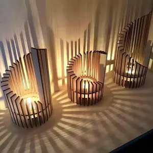Handcrafted Multi-Layer Wooden Candle Holder, Perfect For Lighting Up Warm Moments Like Christmas And Mother'S Day! A Unique Art Piece That Blends Natural Wood Textures With Artisanal Design, Ideal For Creating A Romantic Atmosphere