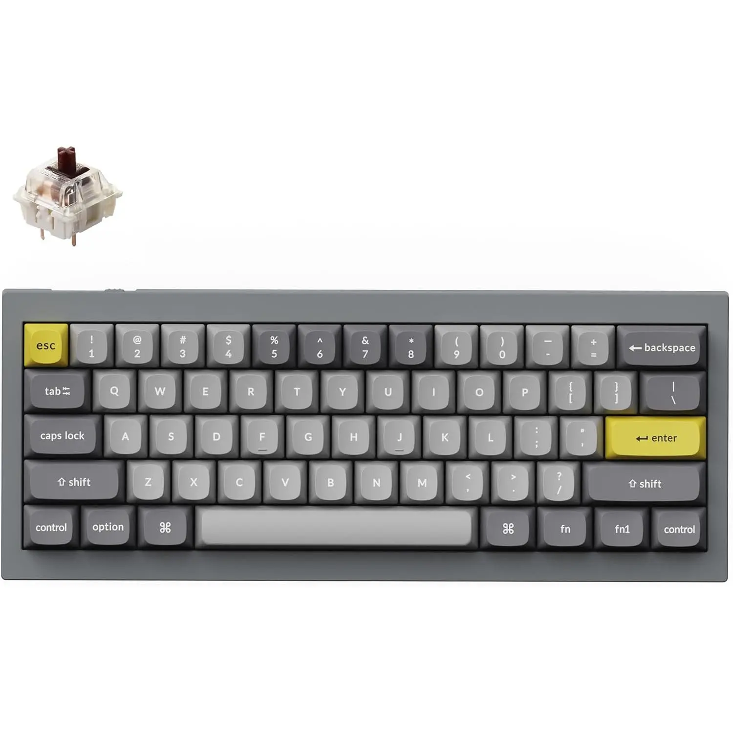 Q4 Wired Custom Mechanical Keyboard, 60% Layout QMK/VIA Programmable Macro with Hot-swappable Gateron G Pro Brown  Double Gasket Compatible with  Windows Linux (Gray)
