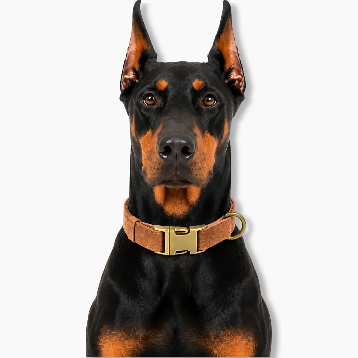 Heavy-Duty Soft PU Leather Dog Collar - Chew Resistant, Neck Protection, Antiburst Pull, Adjustable Fit, Detachable, Metal Buckle, Metal D-Ring, Clean by Wiping Pet Accessory for Small/Medium/Large Dogs’ Daily Walking