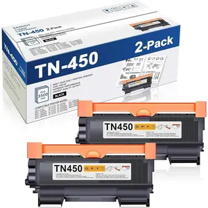 TN-450 TN450 Toner  Black High Yield Replacement for Brother TN450 HL-2270dw HL-2280dw MFC-7860dw IntelliFax 2840 2940 Printer TN4502PK Toner