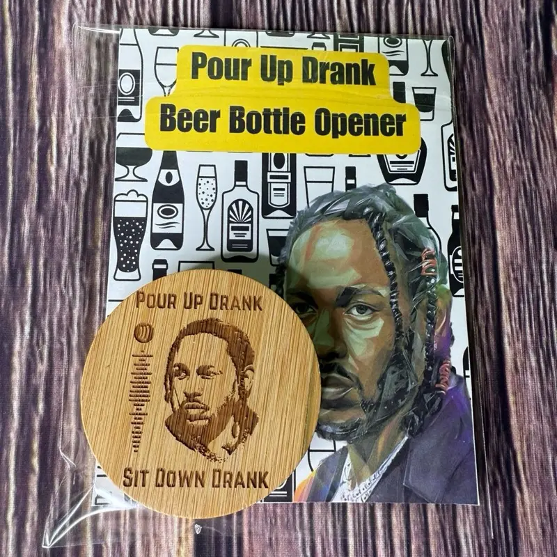 Bamboo Beer Bottle Opener - Custom Laser Engraved Design for Kitchen Utensils