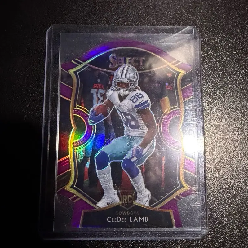 2020 Panini Select Purple Concourse Die-Cut Rookie Card #57, Dallas Cowboys CeeDee Lamb Football Trading Card