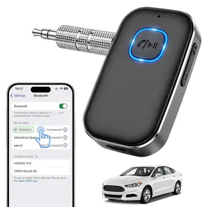 Bluetooth-Compatible Audio Receiver and Wireless FM Transmitter, AUX Input Sound Adapter for Car