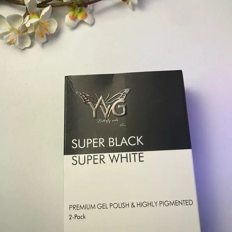 YVG Butterfly 2 Gel Polish Set, Super White and Black Shades