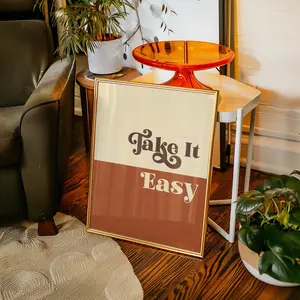 Take It Easy Print, Wall Art, 70's wall art,70's decor,70's art,retro print,retro decor,retro hippie art,70s home decor,retro poster