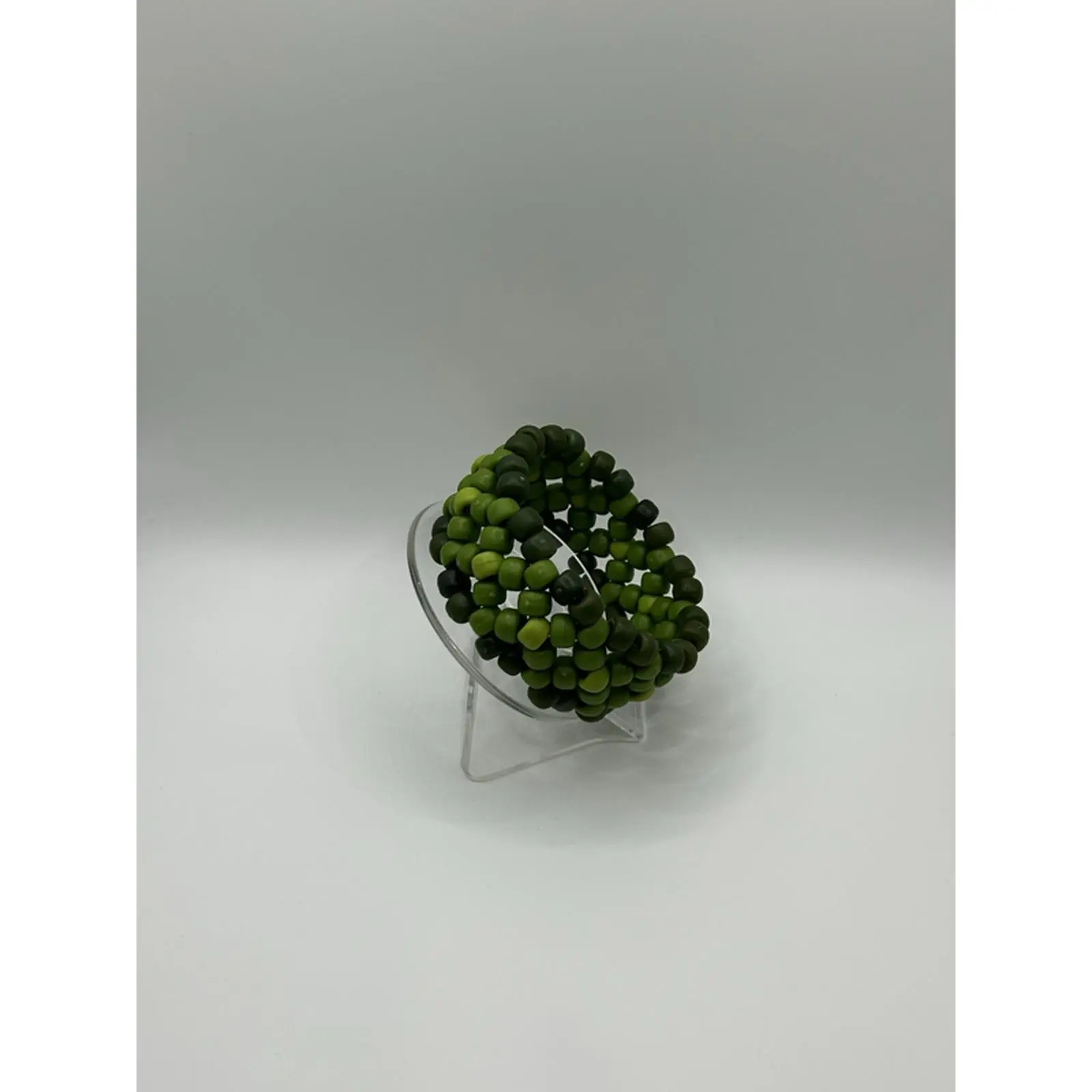 Shades of Green X-Base Kandi Cuff - Green Bead Bracelet with Unique Design and Comfortable Fit