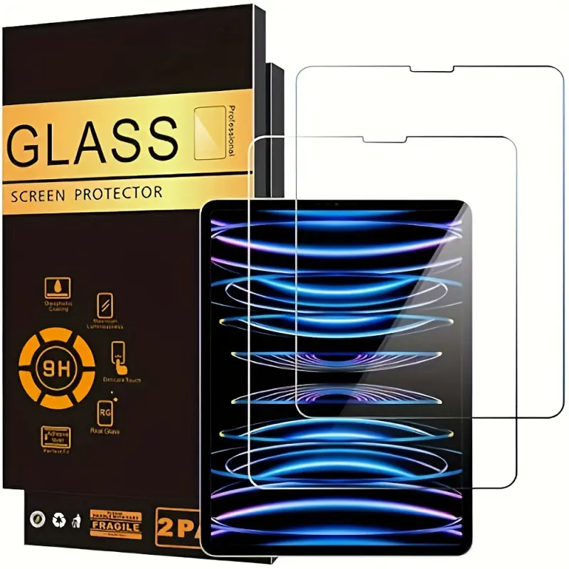2-Pack for iPad Air 4/5 10.9" Tempered Glass Screen Protector, Anti-Fingerprint, Anti-Glare, Scratch-Resistant, Protective, Tablet Protector, Tablet Screen Protectors