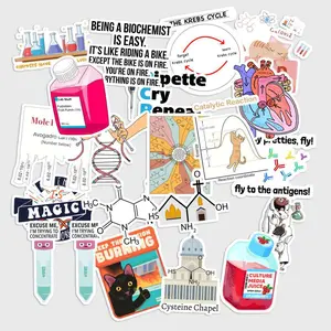 Sticker Pack 20 pcs Biochemistry Stickers, Molecular Science Lab Vinyl Decals