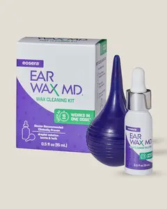 eosera® EAR WAX MD® Ear Wax Cleaning Kit with Drops for Wax Dissolving and Rinsing Bulb