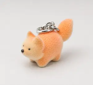 Fox Flocked Keychain – Cute Plush Woodland Animal Charm