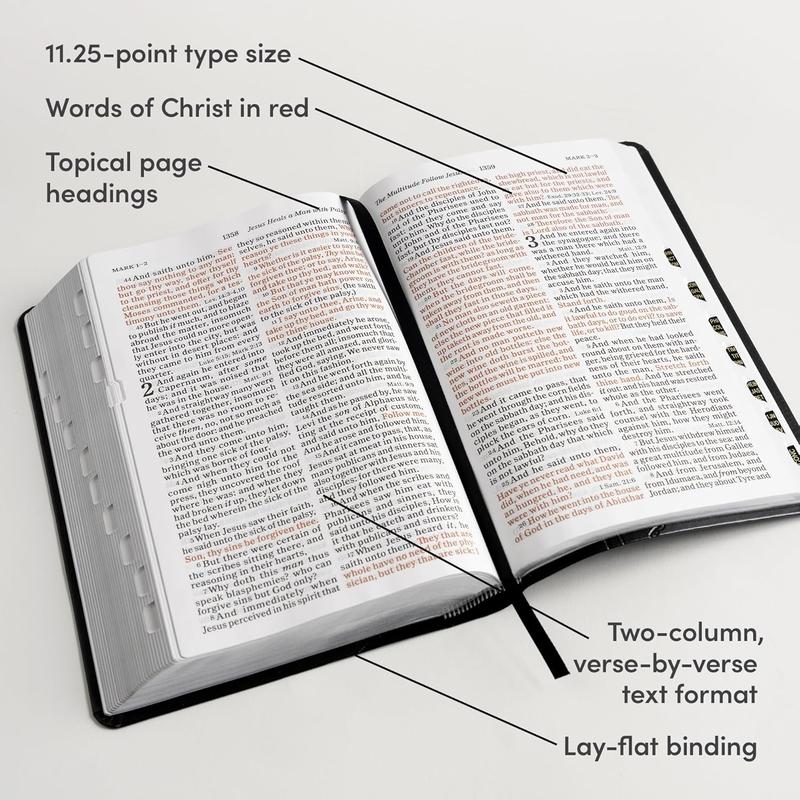 KJV Large Print Personal Size Reference Bible, Charcoal LeatherTouch Crown of Thorns, Indexed, KJV Holy Bible, Red Letter, Pure Cambridge Text, Presentation Page, Cross-References, Full-Color Maps