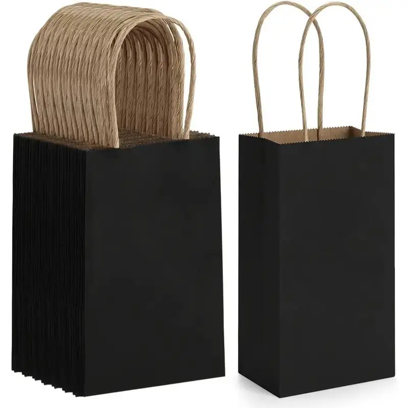 Kraft Paper Bag with Handle, 20/50pcs Gift Bag, Gift Paper Bags, Craft Gift Bag, Grocery Shopping Retail Bag, Retail Bag for Small Business, Party Favors, Gift Package, Creative Gift Packaging, Paper Gift Bags with Handles