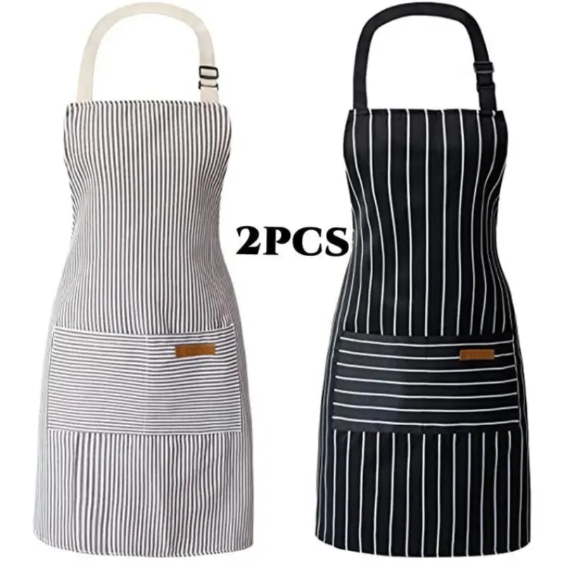 Kitchen Cooking Home Aprons for Women and Men Adjustable Chef Apron Set with Pockets 2 PCs Multicolor
