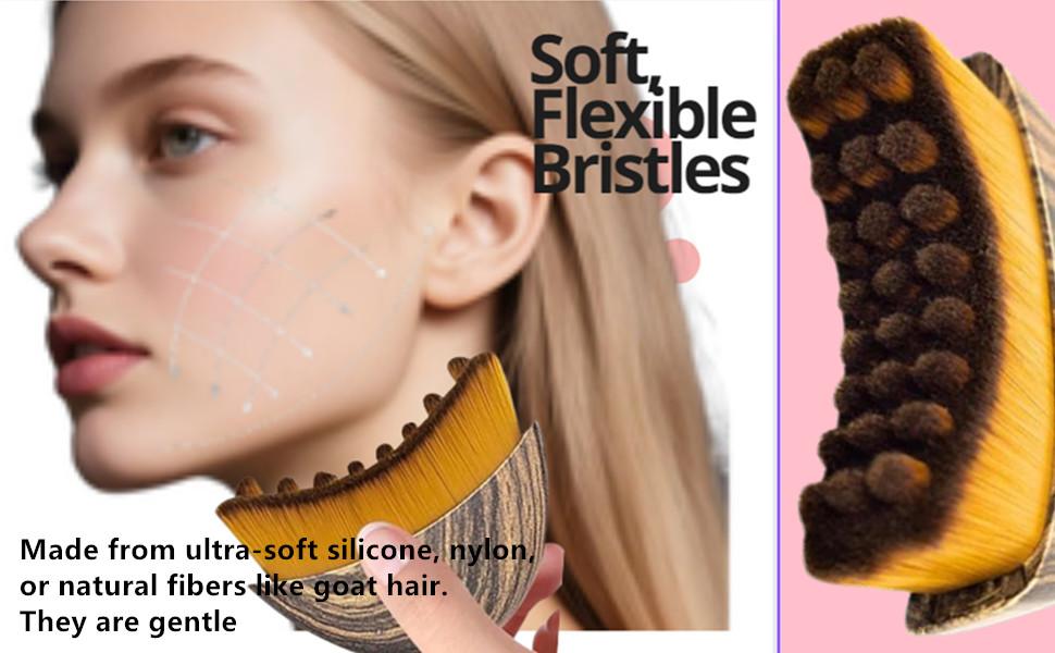 Lymphatic Facial Sculpting Brush - Lymphatic Drainage Massager A Soft Dry-Brushing Beauty Tool, Specifically Designed for Sculpting The Jawline, Chin and Facial Contours. (2pcs)