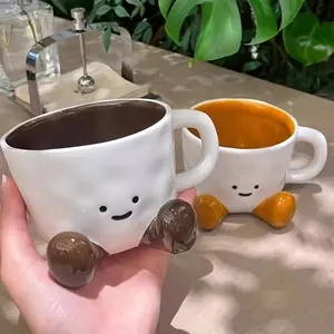 Cute Cartoon Design Coffee Mug, 1 Counts/set Ceramic Cup, Creative Coffee Mug, Drinking Cup for Home Office Use, Gift for Friend, Drinkware, Drinking Tea Cup