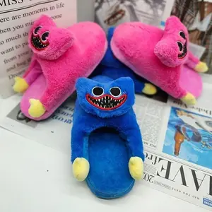 Huggy Wuggy Poppy Playtime Plush Slippers, Warm Soft Indoor House Shoes, Ideal Gift for Kids & Fans