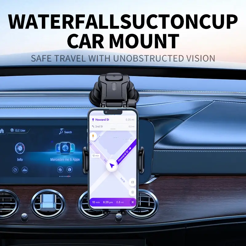 YUNTENG C01 Automotive Dashboard Phone Stand - Adjustable Vertical and Horizontal Installation, Compatible with All Mobile Phones, Waterproof ABS Material, Automotive Phone Stand | Fashionable Automotive Accessories | Texture Surface Grip