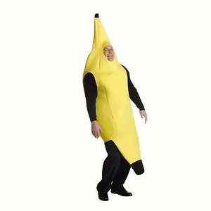 Unisex Adult Banana Costume, Polyester Full Body Fruit Suit, Ideal for Halloween, Christmas, Harvest Festival, Party, Festive, Lightweight Novelty Dress, Outfit