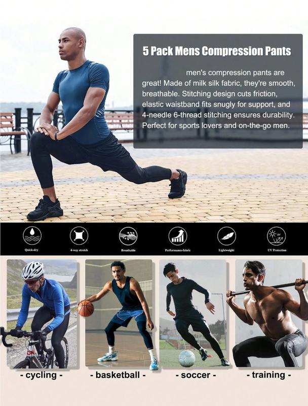 5-Piece Men's Thermal Underwear Set Fleece-Lined Warm Loungewear Menswear for Comfort and Style active  joggers thermal coverall