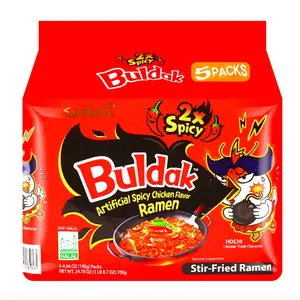 Samyang Buldak Ramen, Hot Chicken Flavor, 2x Extra Spicy 5 Packs 24.7 oz