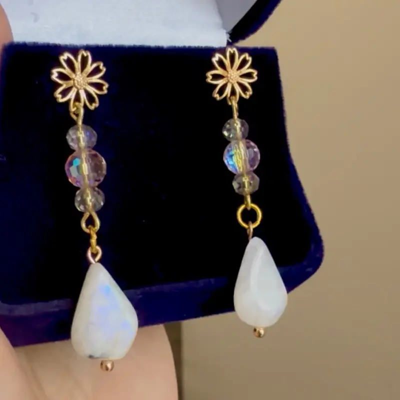 Rainbow Moonstone earrings