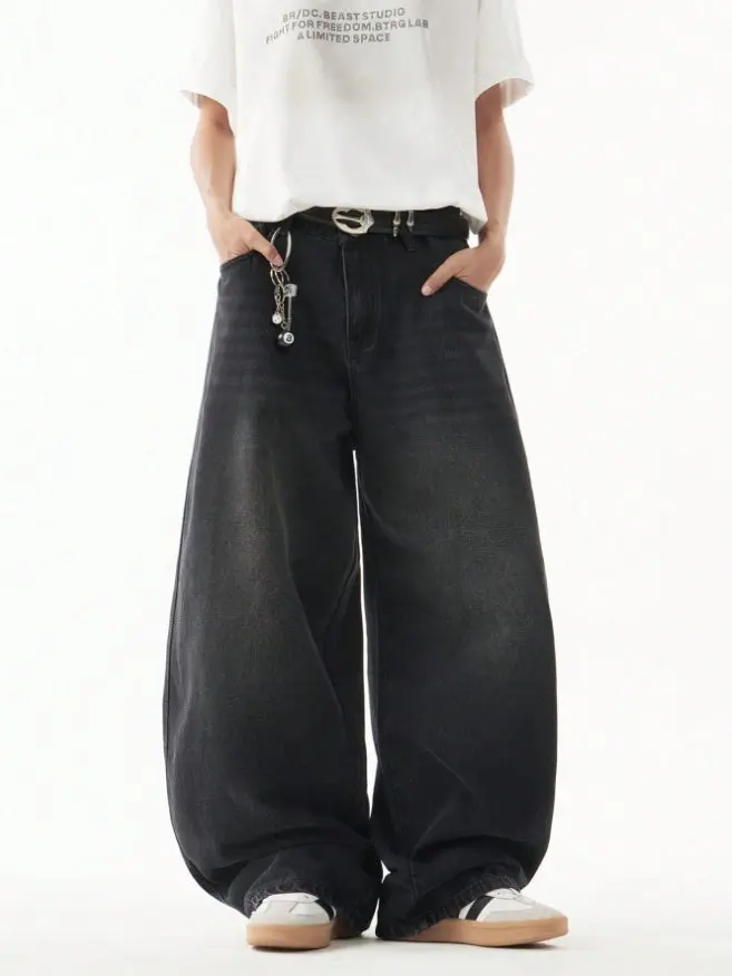 SBE TECH Unisex Ultra-Baggy Streetwear Jeans - Y2K Oversized Cargo Straight-Leg Denim Pants