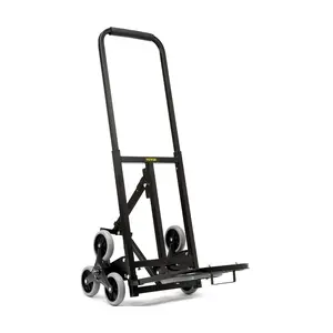 VEVOR Stair Climbing Hand Truck, Heavy-Duty Hand Cart Dolly 375 lbs Load Capacity, Foldable Stair Climber Hand Trucks with Adjustable Handle, All Terrain Cart for Stairs with 10 Wheels