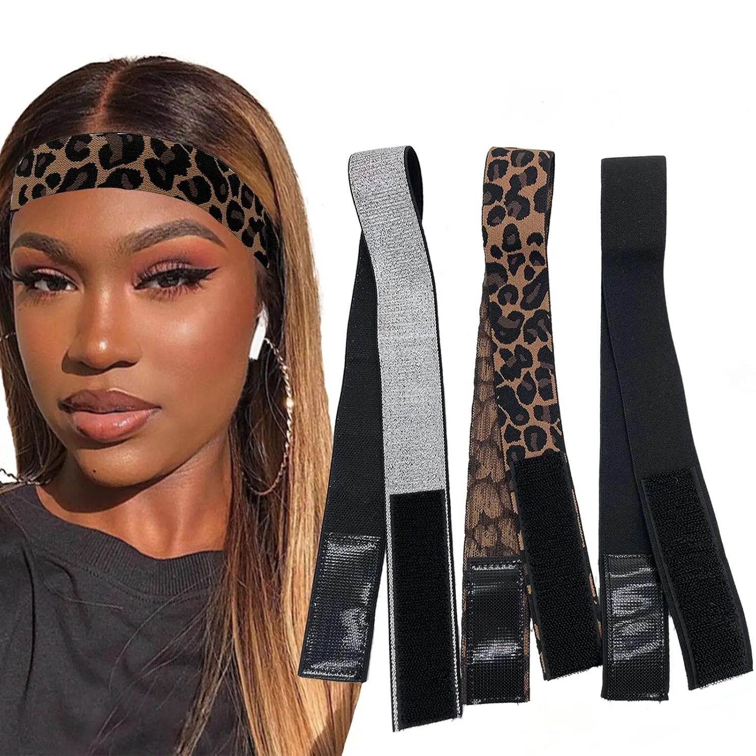 Wig Band For Edges Melt Band For Lace Wigs Adjustable Magic Sticker Edge Slayer Band Elastic Band for Hair Edges