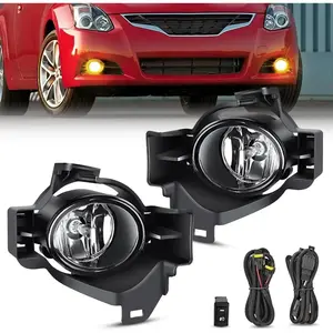 Nilight Fog Light Assembly for 2010-2011-2012 Nissan Altima, Weatherproof, Factory Look, Glass Lens, H11 Bulbs, OEM Grade Clear Lens