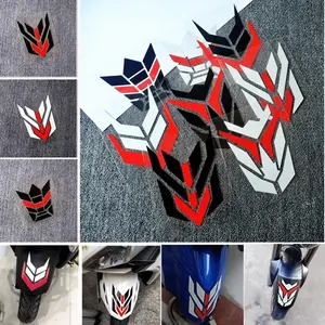 Attitude "Mecha Vibe Companion" Stickers, Bold Red-White-Black Transformers Graphic Electric Vehicle Decals, Waterproof & Wear-resistant, Suitable for Backpacks, Helmets, Suitcases and More, Express Personal Style, Hot-selling Exclusive Decals