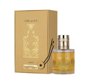Lattafa Fire On Ice EDP Perfume 3.7oz / 110ml - Black Raspberry, Cinnamon, Cognac, Frozen Rose Petals, Oakwood, Myrrh, Cedarwood, Ambroxan Fragrance Gift Eau De Parfum