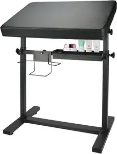 XL Tattoo Armrest Stand, Adjustable Height & Angle Tattoo Arm Rest, Soft Sponge Leather Pad with Rack and Storage Compartment, Stable and Reliable for Studio Salon Tattoo