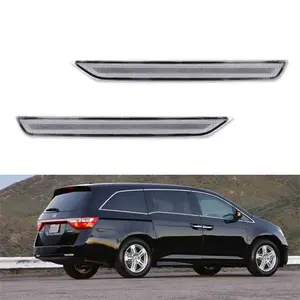 2PCS Clea Lens Rear Bumper Reflectors Marker Kit For Honda Odyssey 2011 2012 2013 2014 2015 2016 2017 Replace OEM 33505TK8A01, 33555TK8A01