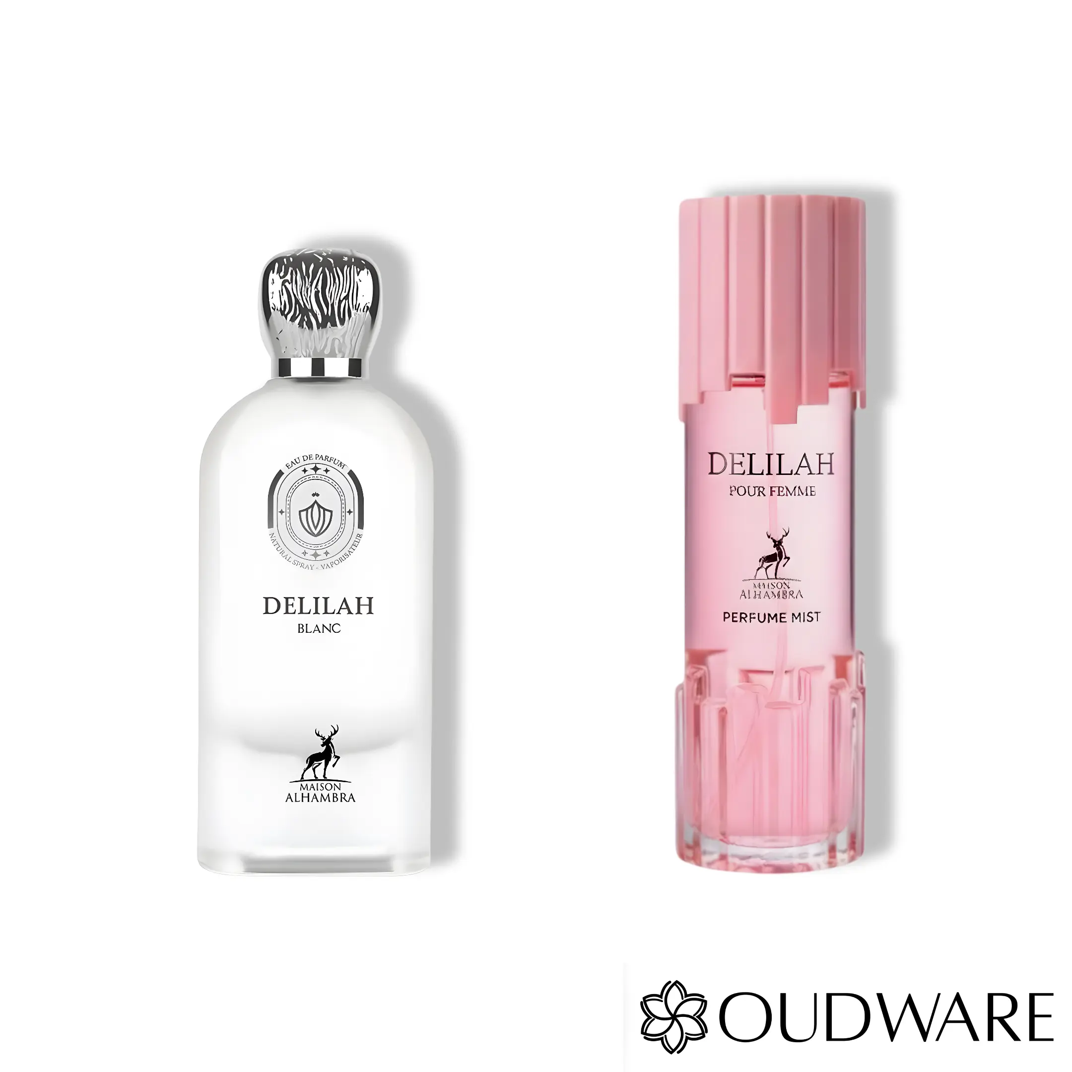 Lattafa Delilah Perfume Mist 250 mL + Delilah Blanc – 100ml (3.4 fl oz) Eau de Parfum Bundle – A Luxurious Women's Fragrance Duo
