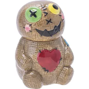 Voodoo Doll Ceramic Stash Jar - 6"