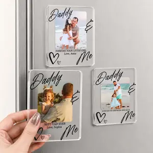 Custom Photo Daddy & Me Acrylic Magnet, Father's Day Gift, Personalized Keepsake
