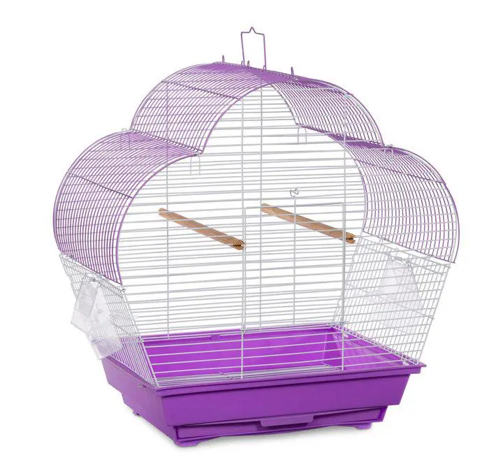 212 MAIN Prevue SP21003P-W 0.37 in. Palm Beach Scallop Roof Bird Cage, Purple & White, Colorful Look, Finch Cage with Toy Space for Small Birds