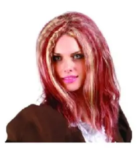 212 MAIN Synthetic 2-Tone Gothic Theme Adult Costume Wig - Style 60065, Auburn-Grey Color