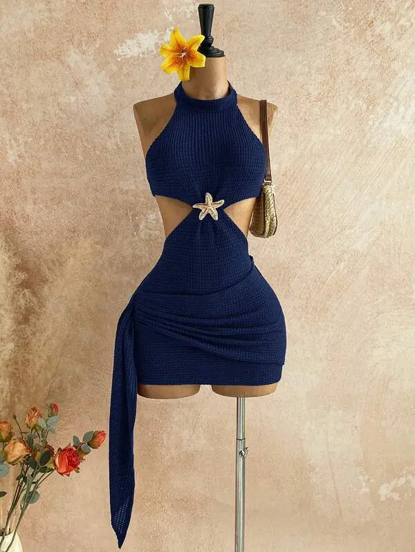 Midnight Cove Halter Knit Dress