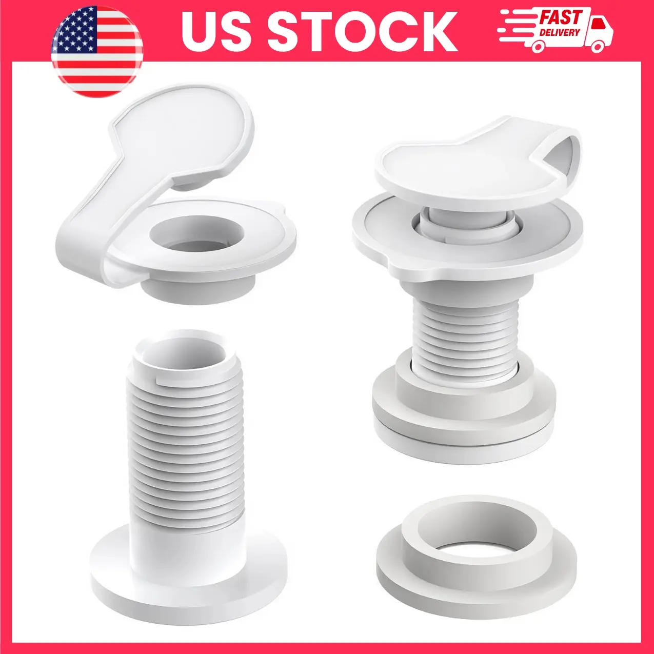 Cooler Drain Plug Replacement Kit, 2 Pack 1.5 Inch Drain Plug with Cap, Shaft & Rubber Gasket, Leak-Resistant Cooler Drain Replacement for Compatible Hard Coolers | cooler replacement cap, leak resistant drain plug, cooler accessories, cooler parts