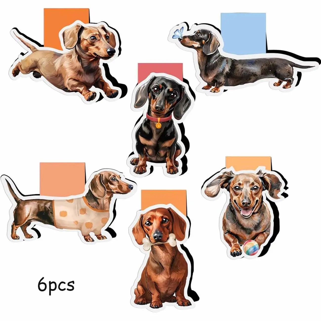 6 Dachshund Theme Magnetic Bookmarks, Perfect Gift for Dog Lovers, Ideal for Office and School Use, Unique and Practical Stationery Accessories, Office Supplies
