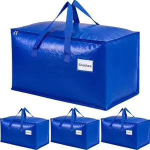 Heavy Duty Extra Large Moving Bags,Storage Bags Durable Bag with Strong Handles and Zipper, Moving Boxes Alternative for College Packing, Holiday Décor, Space Saving Storage with Label