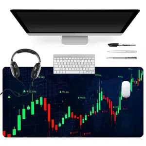 Forex & Stock Trading Gaming Mouse Pad Candlestick Chart Design Mouse Pads for Desk XXL Mouse Pad for Laptop Extended Mouse Pad 35x16Inch Non-Slip Rubber Base Stitched Edge Suitable for PC Gamers Office Workers & Home Use